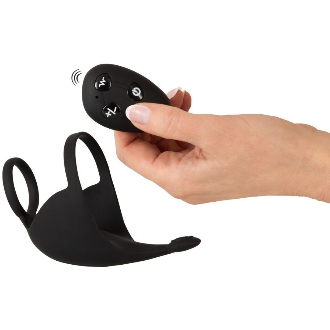 Hodenvibrator mit Penis- und Hodenring