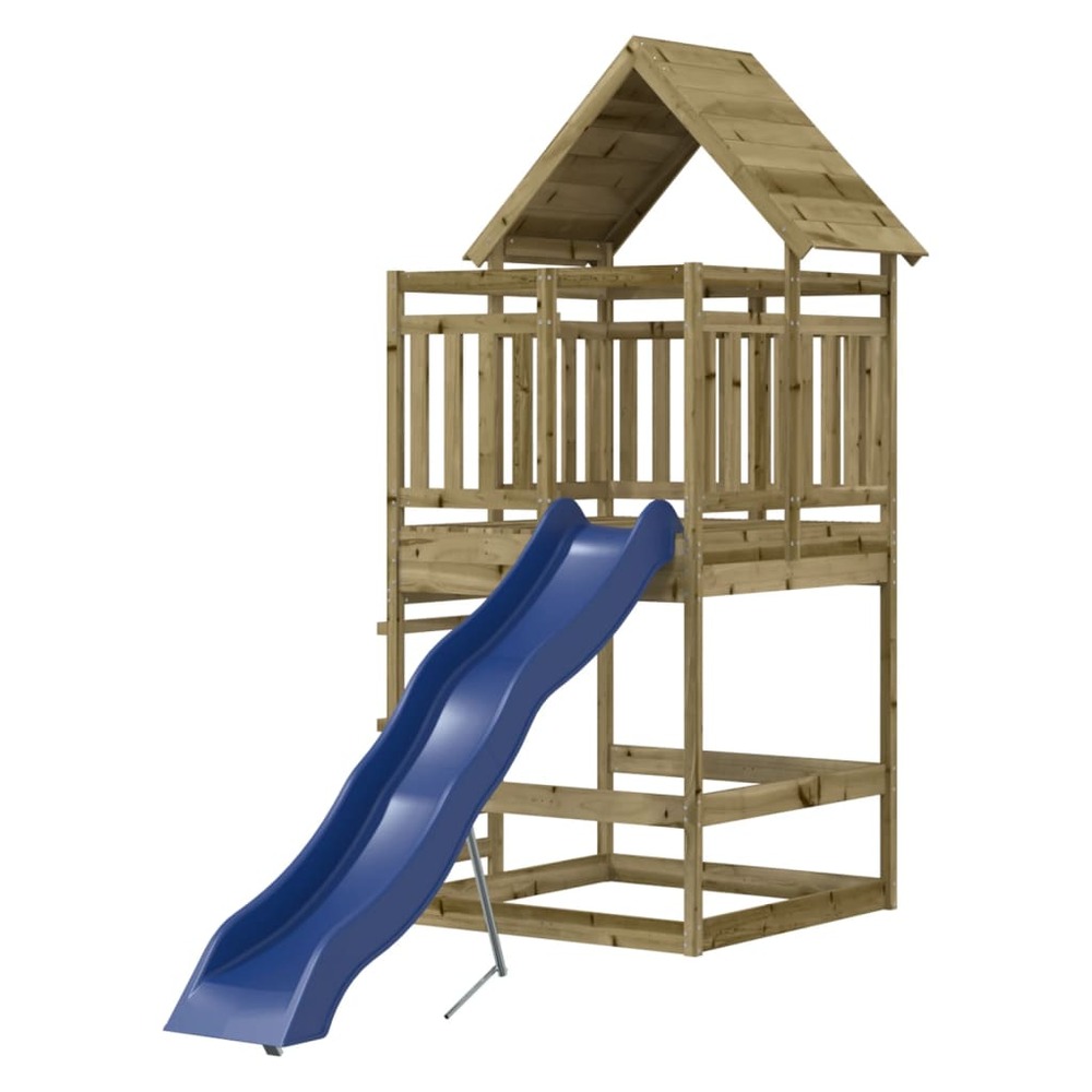Aire de jeux d'extérieur balançoires toboggan portiques robuste jeux jardin 292 x 127 x 264 cm bois de pin imprégné 02_000468