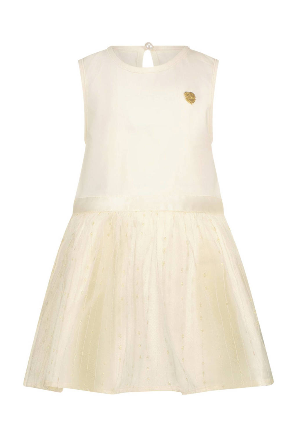 Le Chic A-lijn jurk met lurex ecru