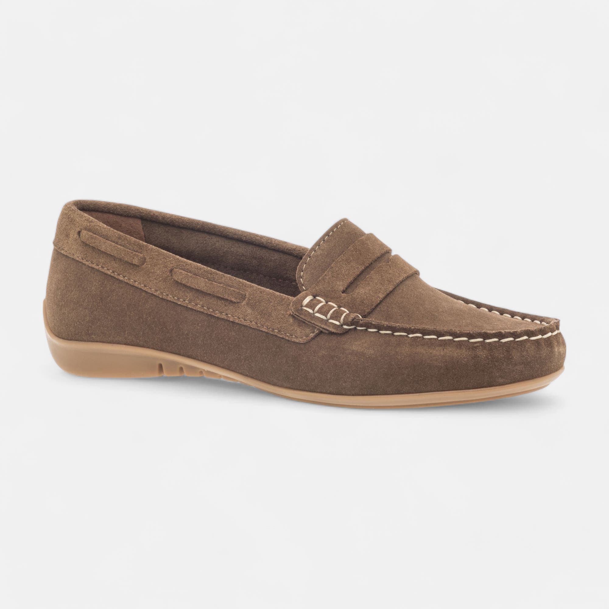 Mocassins Femme en cuir taupe