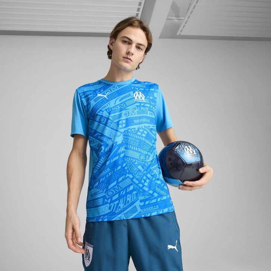 OM Prematch SS Jersey Bleu Azur-Frosted Dew