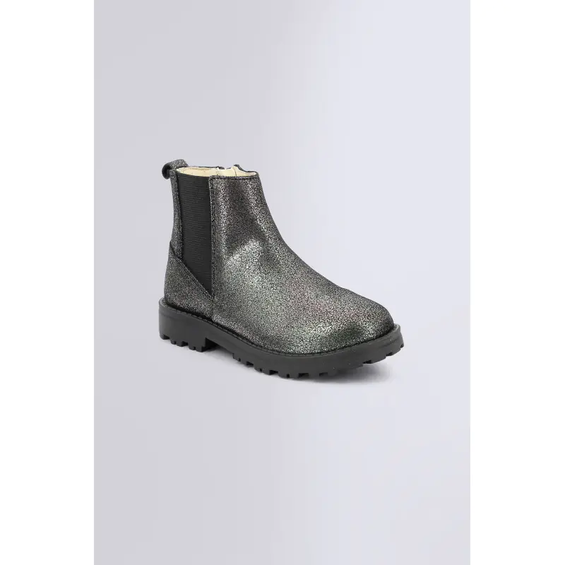 GROOFIT GRIS FONCE METALLISE BOOTS Cuir Fille