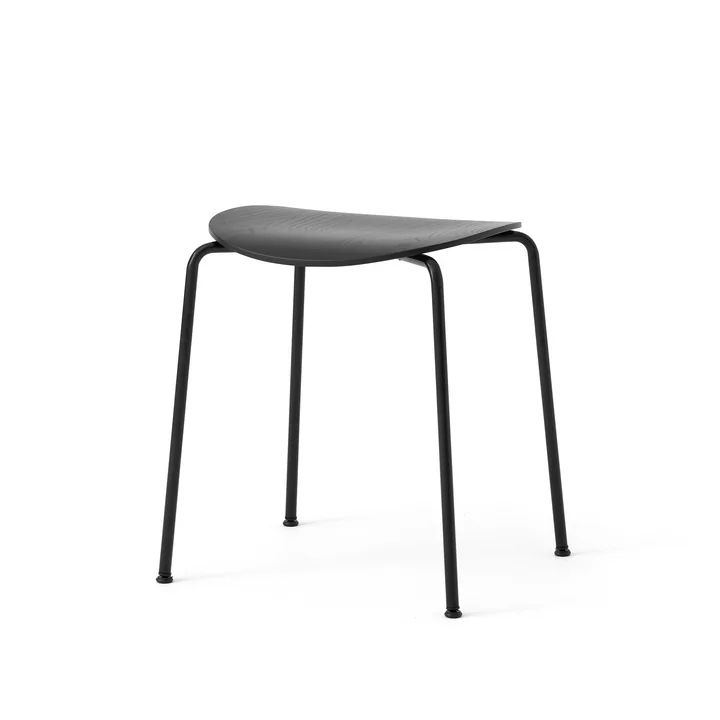 &Tradition - Pavilion AV36 Barhocker, H 46 cm, Eiche schwarz (Kunststoffgleiter)