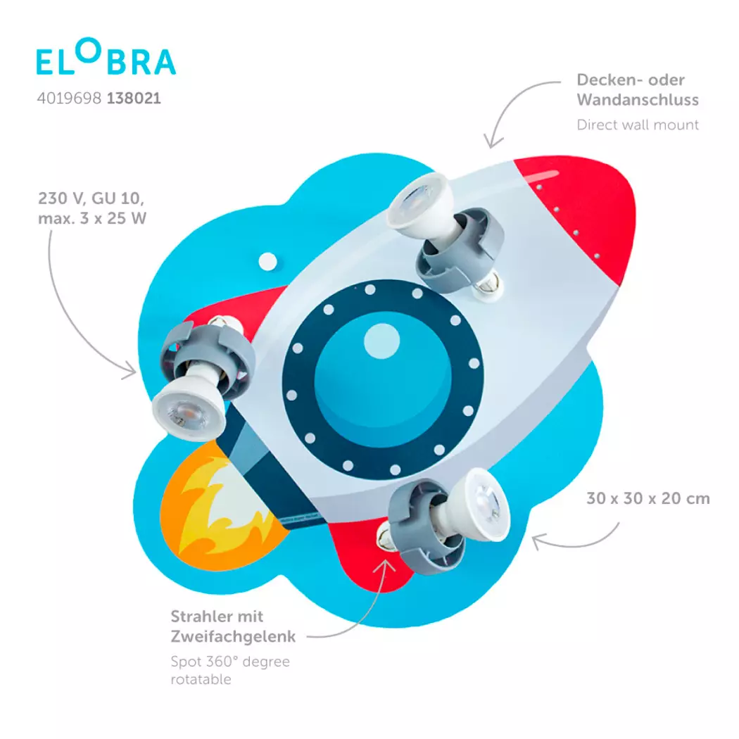 Kinderlampe Rakete