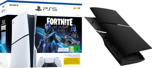 PlayStation 5 Slim Disc Edition + Fortnite Voucher + Covers Zwart