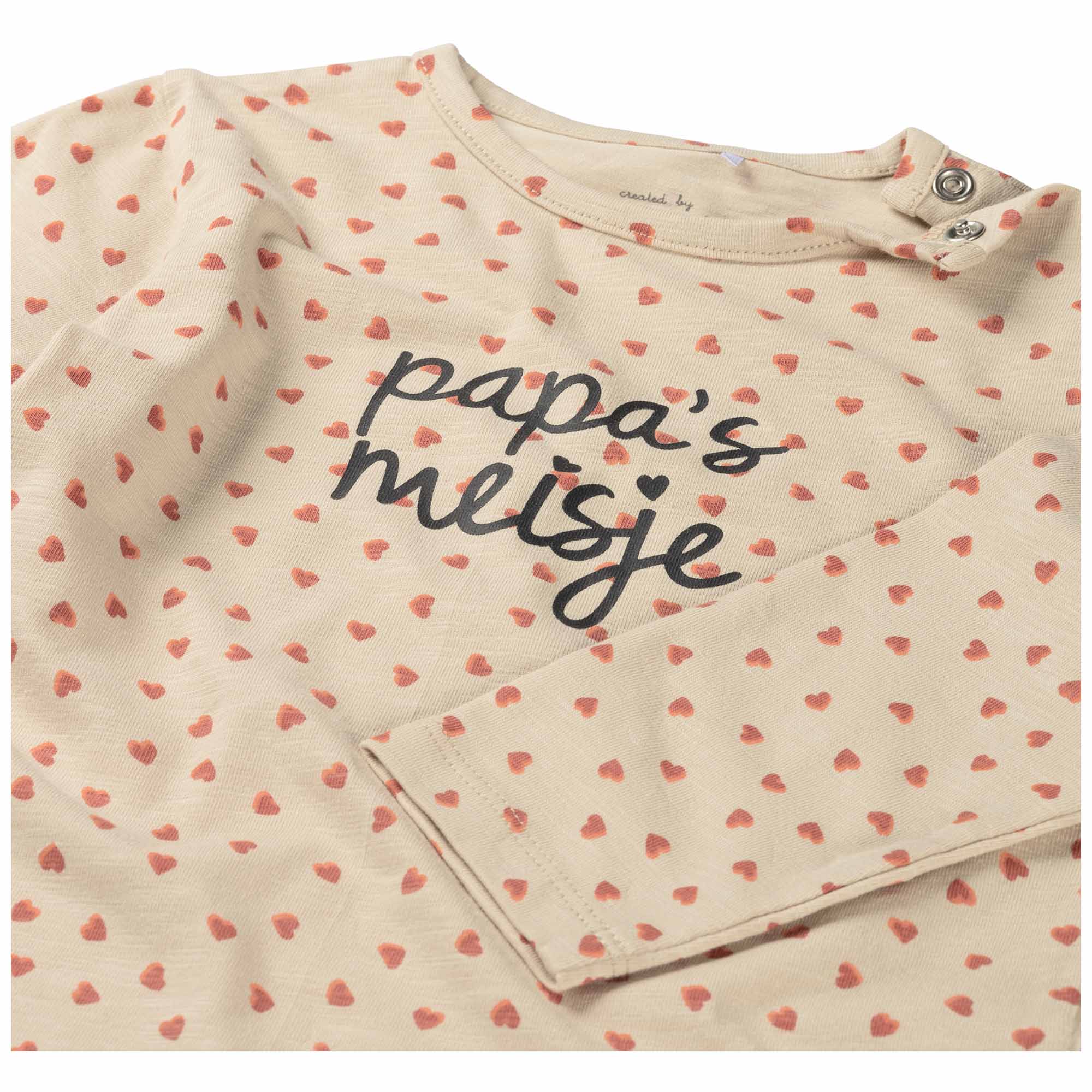 Prénatal peuter shirt lange mouwen all over print beige