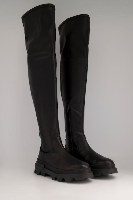 Overknee-Stiefel, XL-Schaft, Innenzipper, Weite H