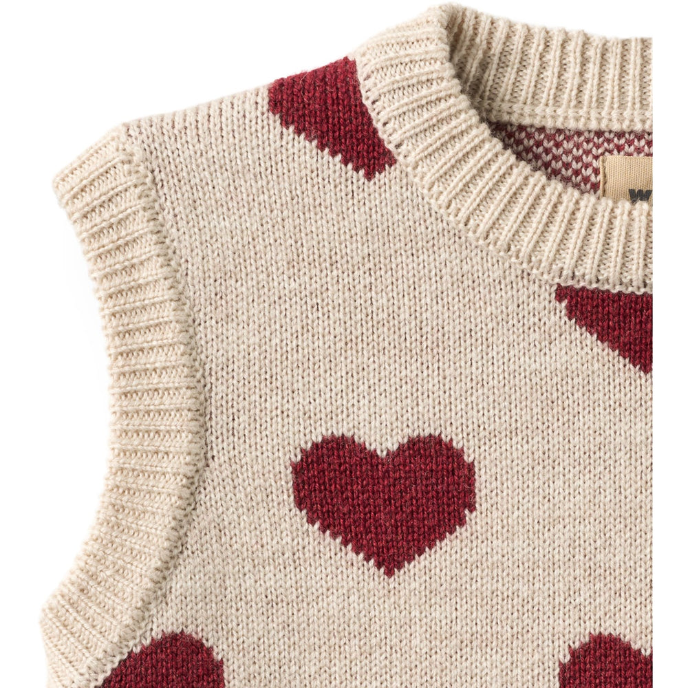Køb Wheat Offwhite Melange Jacquard Vest Gaby