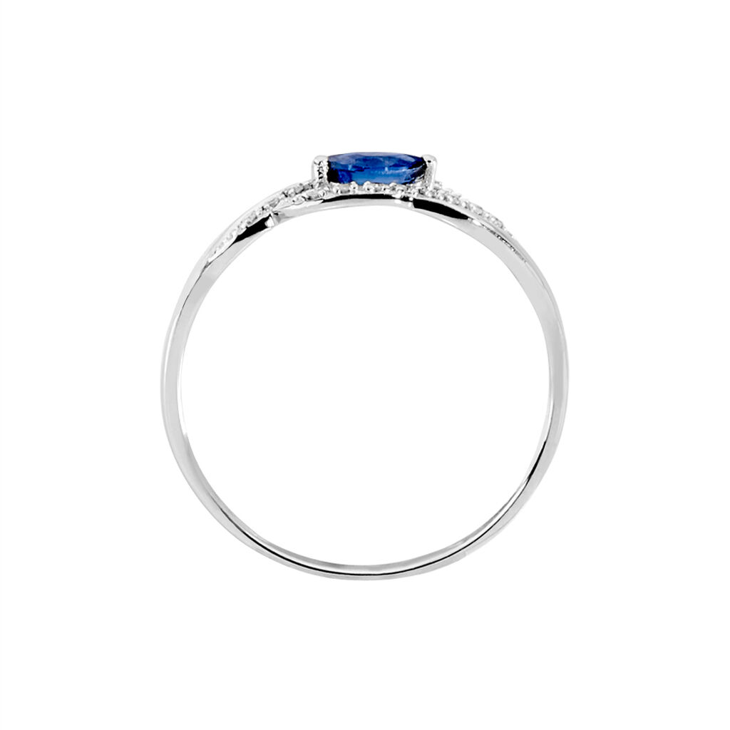 Bague Syriana Or Blanc Saphir Et Diamant