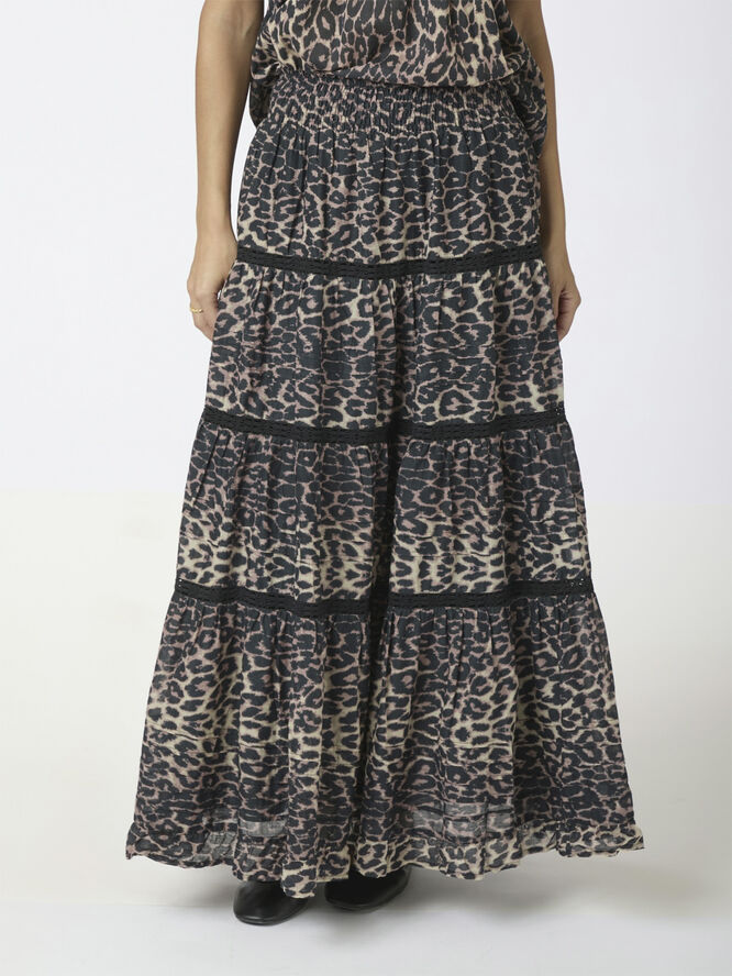 Neo Noir Felicia Leo Voile Skirt Leopard