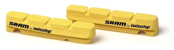 x2 Cartouches de Patins de Freins Sram pour jante carbone jaune