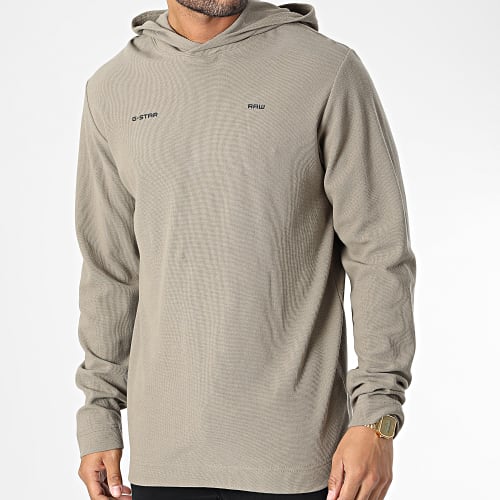 Sweat Capuche Logo Tape Center Back D22394-D250 Beige