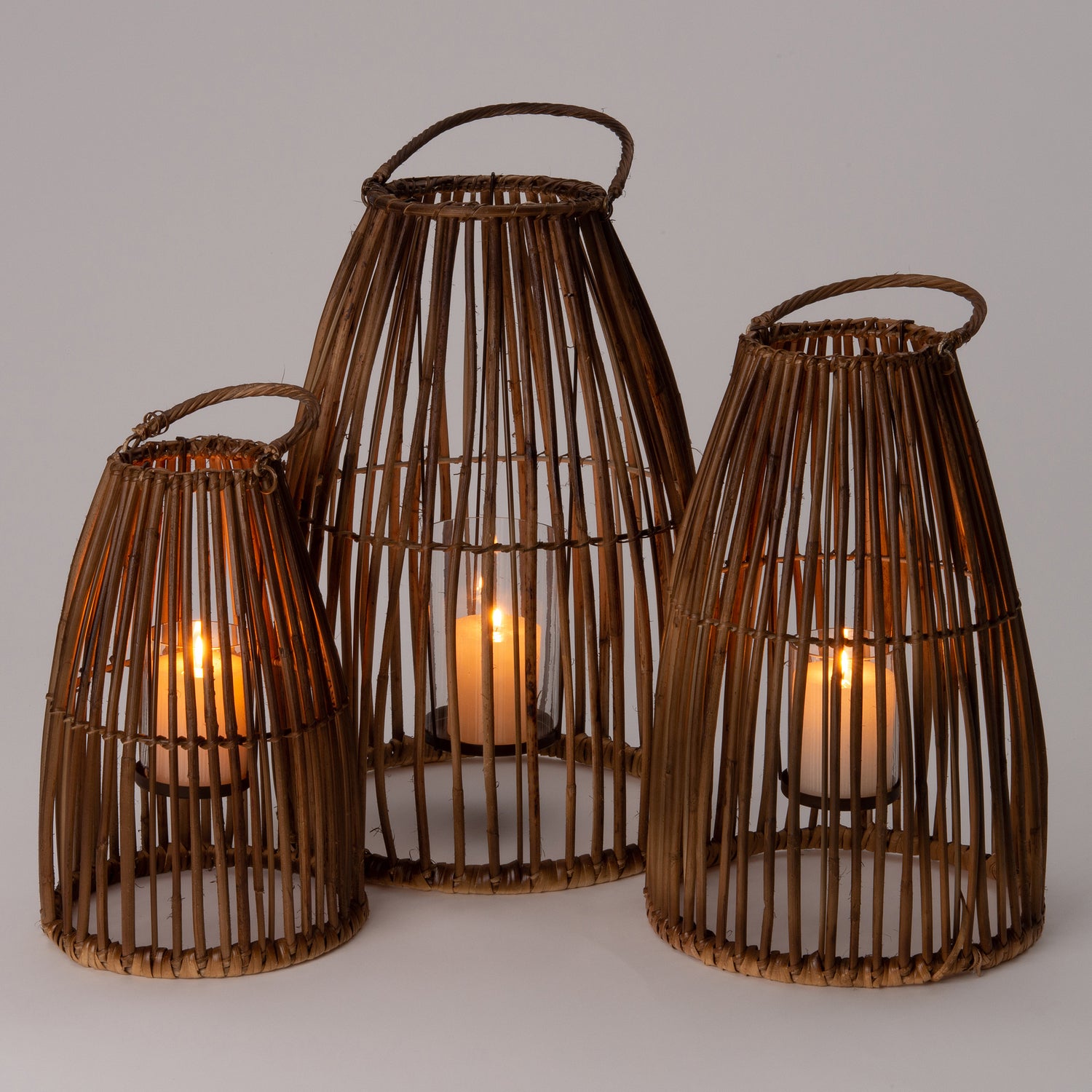 Intratuin windlicht Riet bruin D 31 H 49 cm