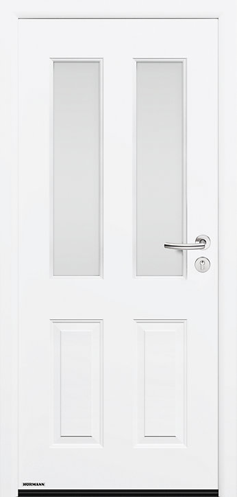 Porte d'entrée Hörmann acier galvanisé l.90 x h.215 cm poussant gauche THP410S blanc ral 9016