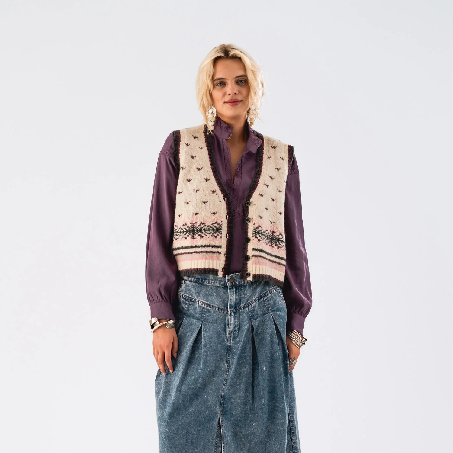 Lollys Laundry  Ina strikvest - creme