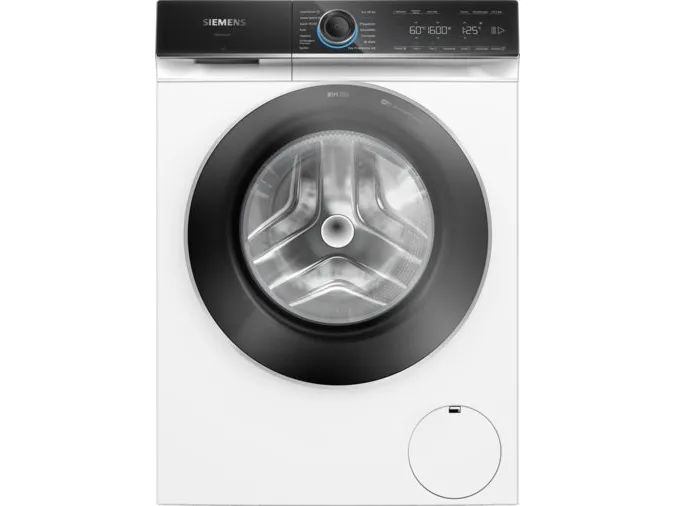 Siemens iQ700 WG56B2A40 - Vaskemaskine - Wi-Fi - Niche - bredde: 60 cm - højde: 85 cm - frontbetjening - 70 liter - 10 kg - 1600 rpm - hvid med krom flydende mat/sort dør