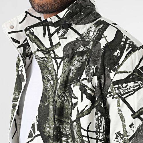 Veste Zippée Blanc Vert Kaki Camouflage