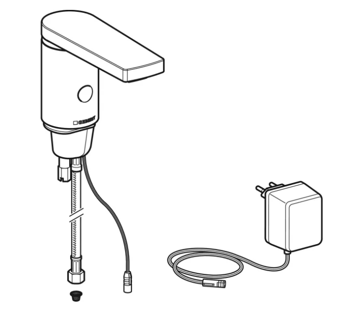 Geberit Hytronic 86 1-gats wastafelkraan koud of gemengd water chroom