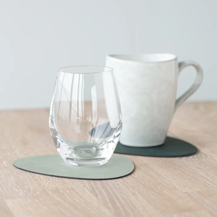 Lind DNA - Glas-Untersetzer Curve Double, Cloud anthrazit / Nupo pastellgrün
