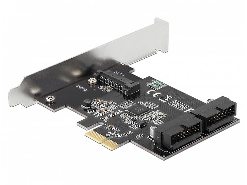 Delock PCI-Express-Karte 2x USB 3.0 intern (Pfostenstecker) PCIe-Schnittstellenkarte mit zwei internen USB-3.0-Pfostensteckern