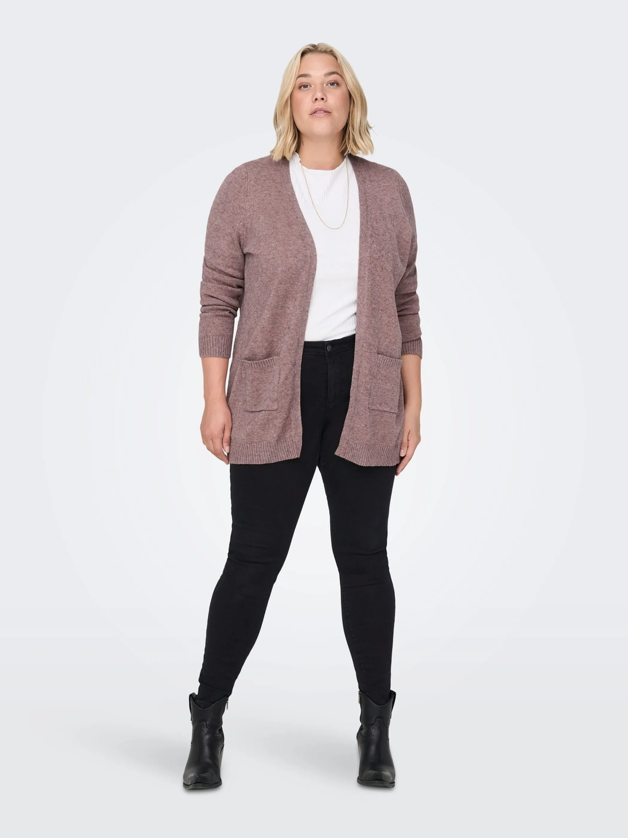 Only Carmakoma CARESLY L/S OPEN CARD Strickjacke