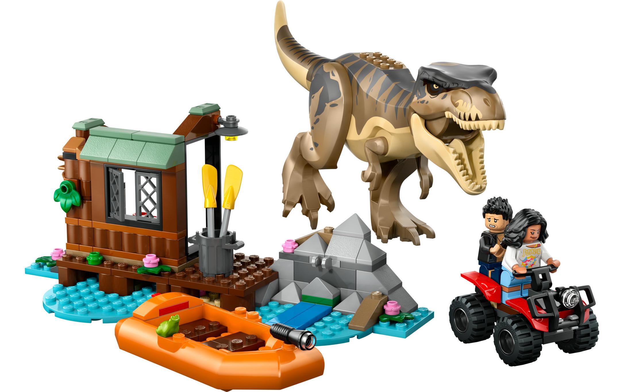 Jurassic World Flucht vor dem T.RexLego Bauset mit Dino zum Spielen und Ausstellen