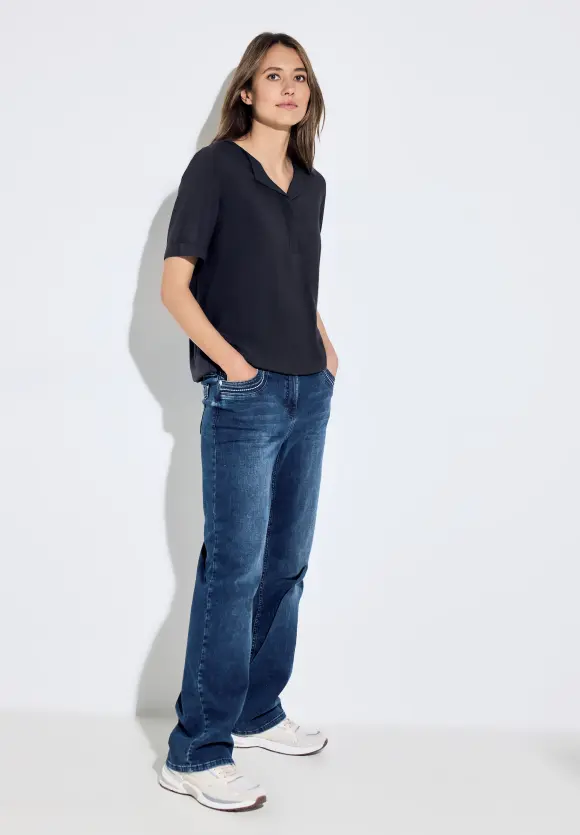Bluse mit Klappkragen - universal blue