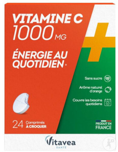 Vitavea Vitamine C 100mg Saveur Citron 24 Comprimés À Croquer