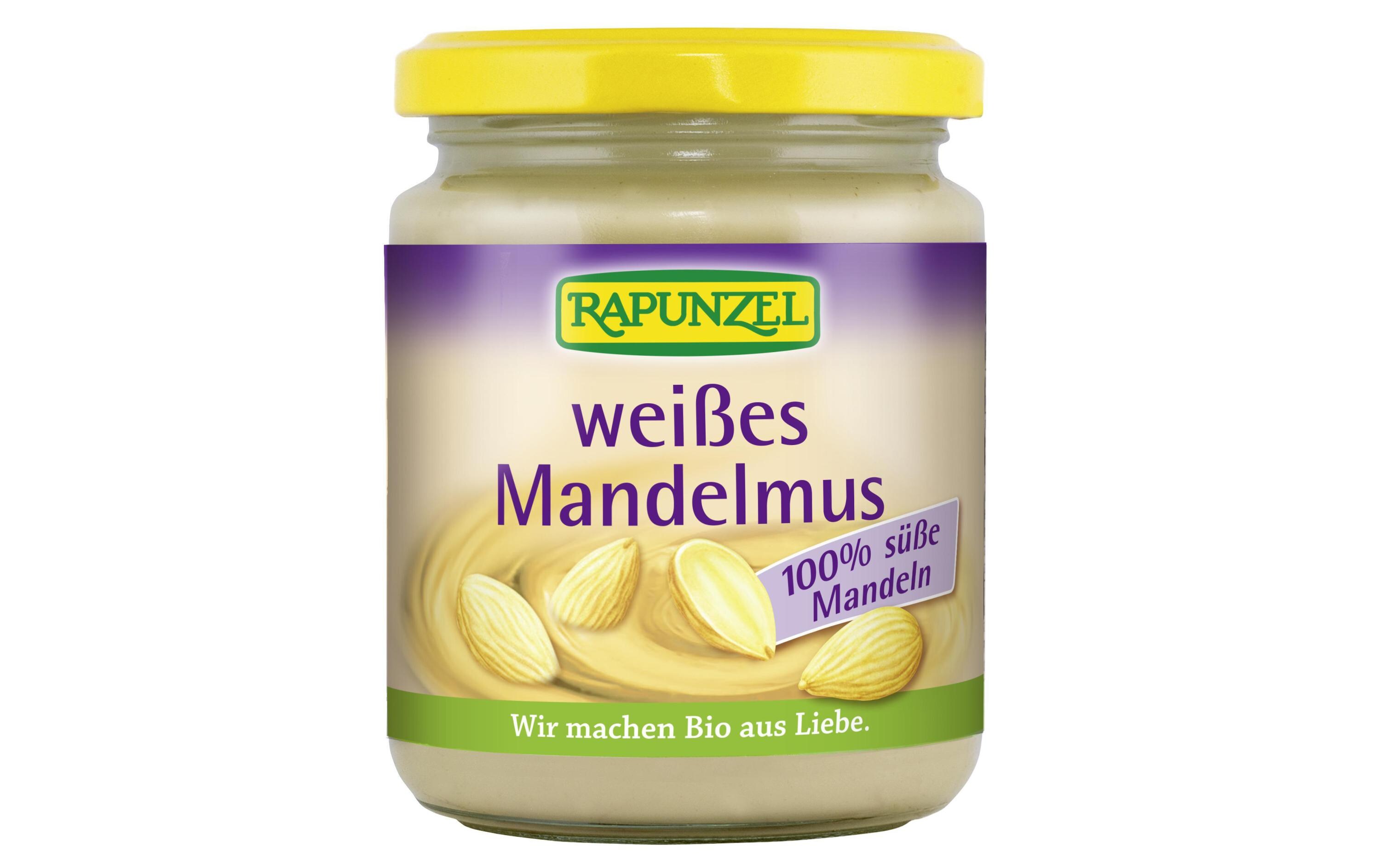 Glas Bio Mandelmus weiss 250 gWeisses Bio Mandelmus