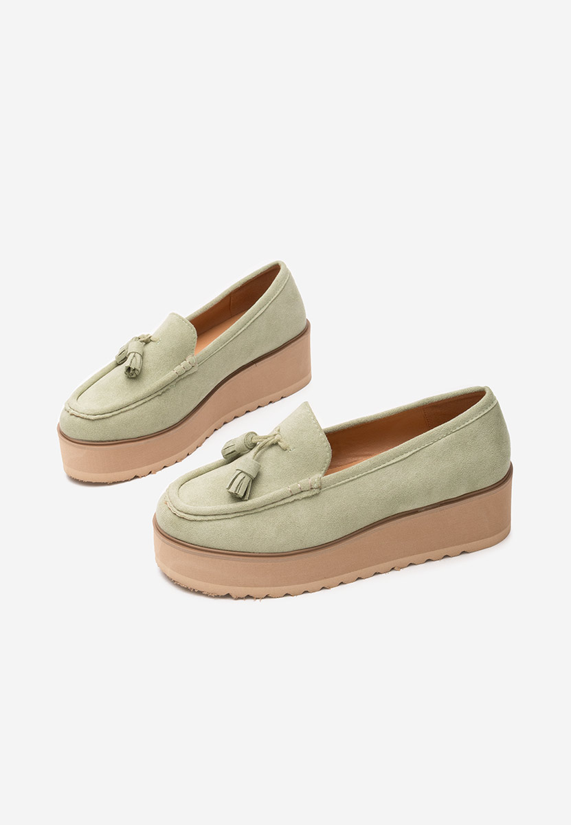 Mocassins à plateforme vert Leondra