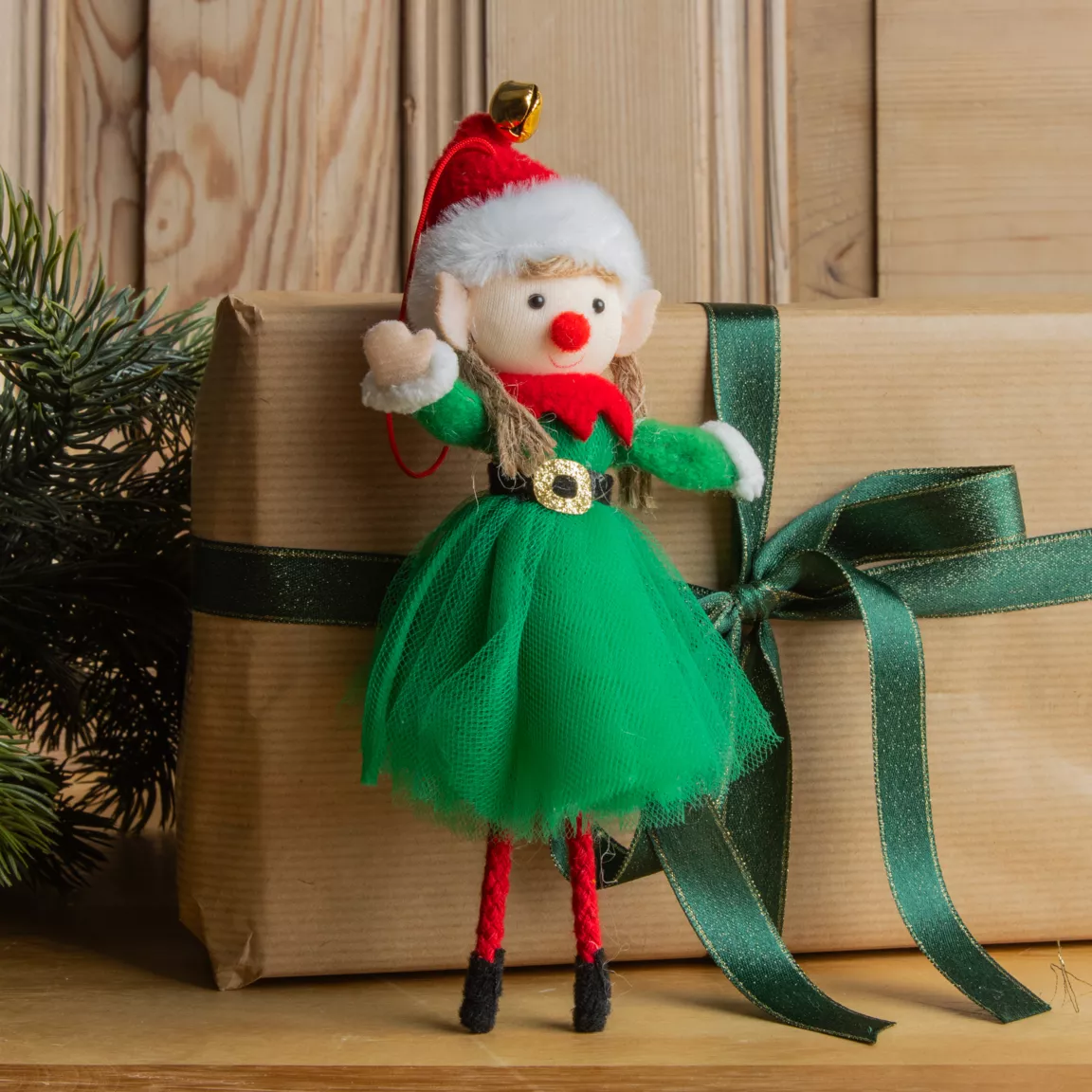 Lutin farceur à suspendre (H20 cm) Fillette et clochette