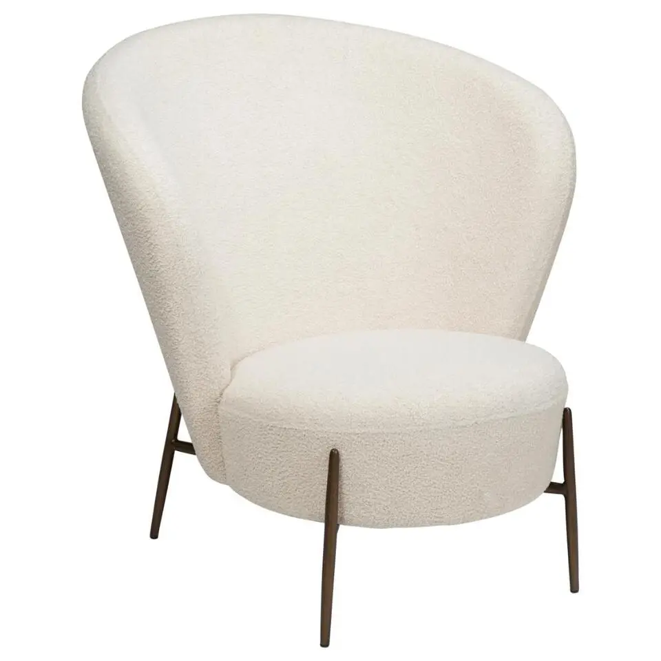 Hioshop Orbit Dan-Form fauteuil bouclé wit
