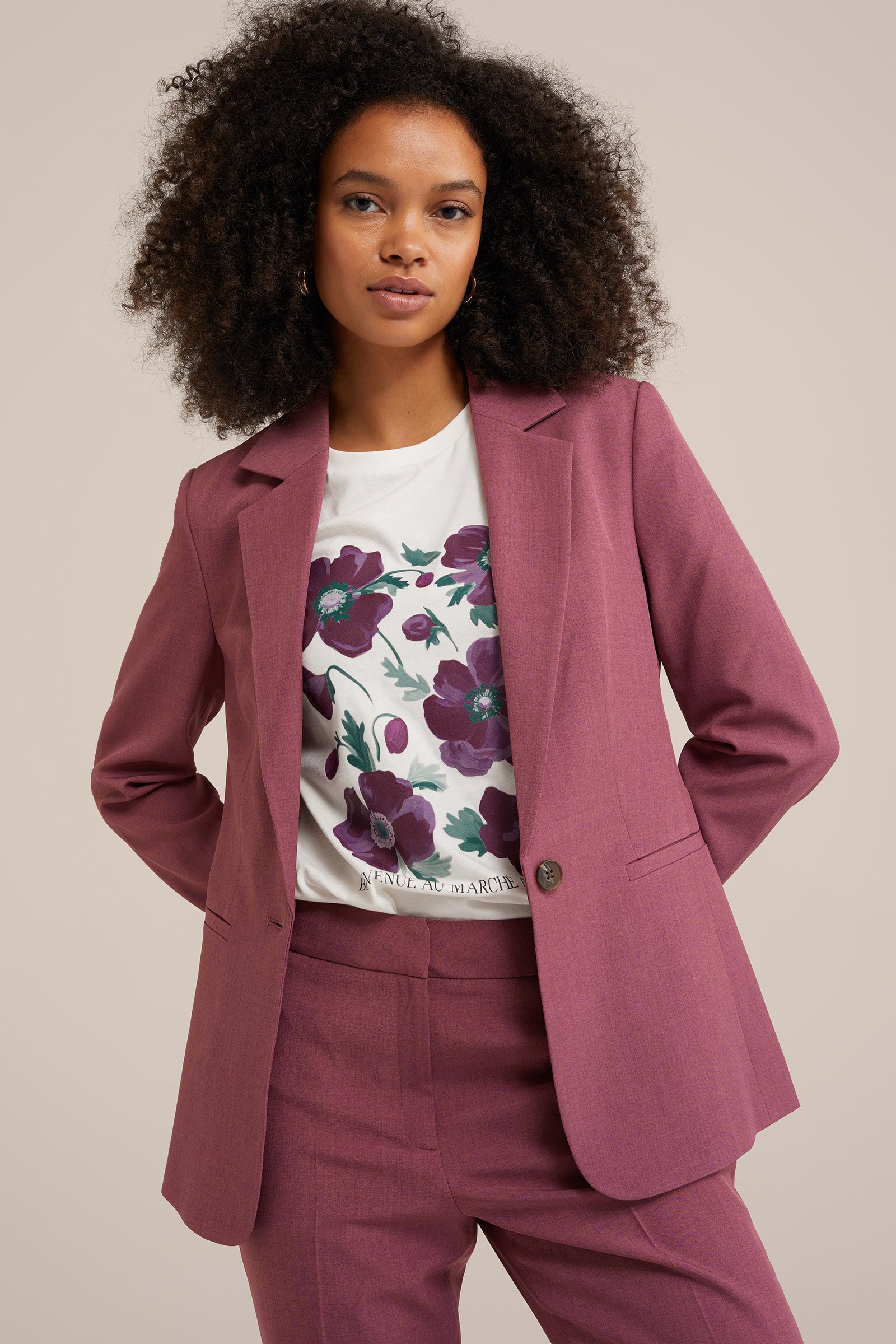 getailleerde blazer WE Fashion Oudroze