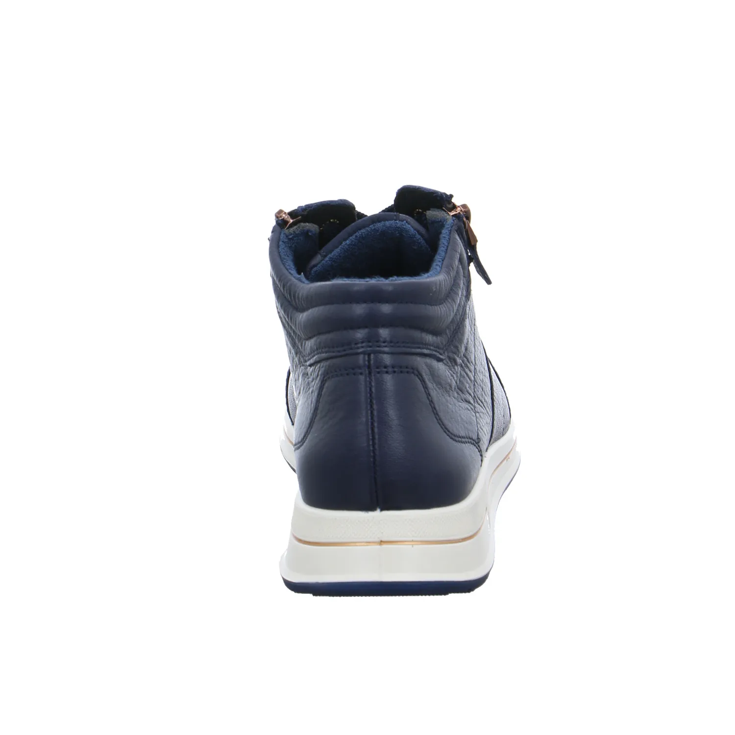 ARA Comfort-Mid Cut Blau Leder  mit Wechselfussbett