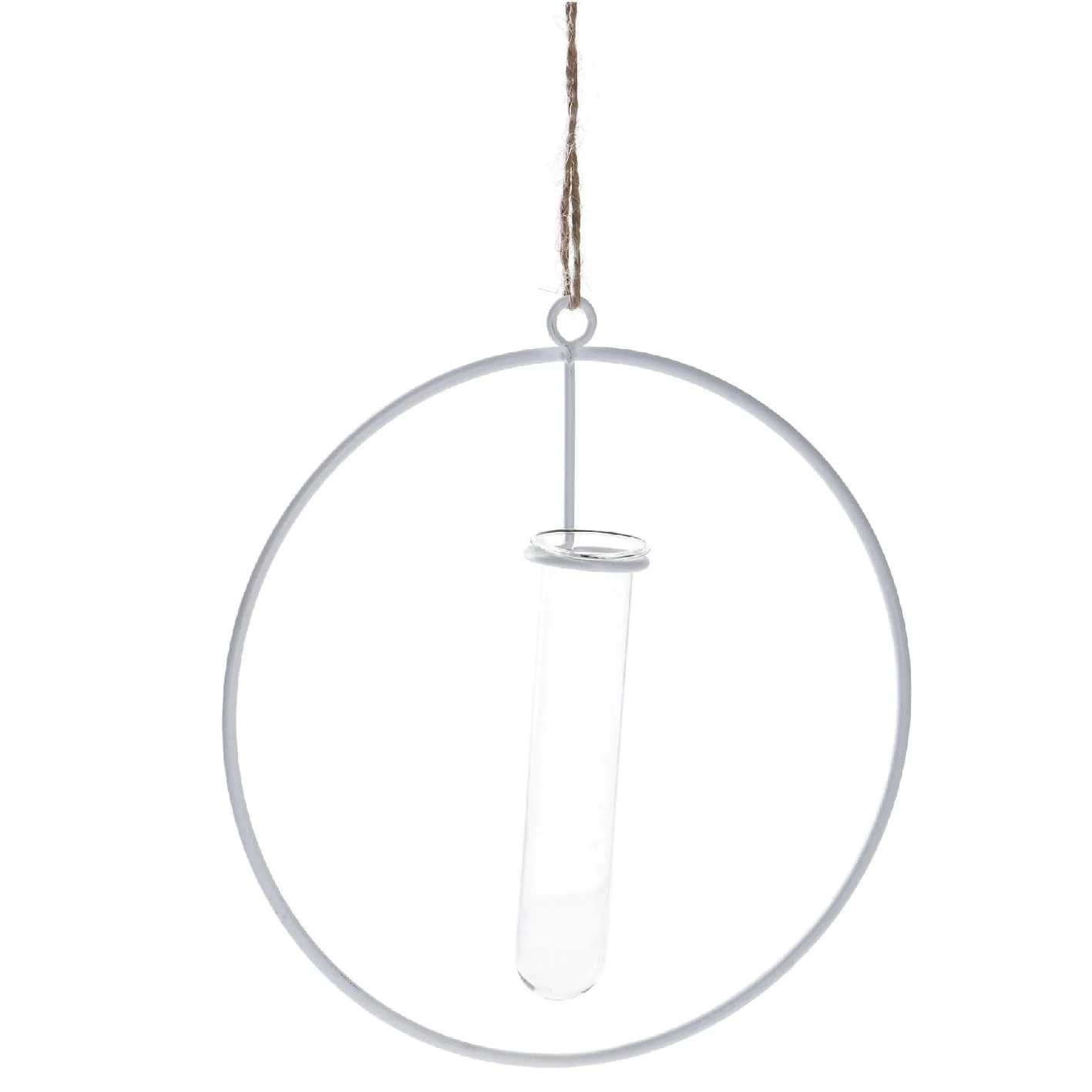 Metallring mit Reagenzglas, weiß, 15 cm