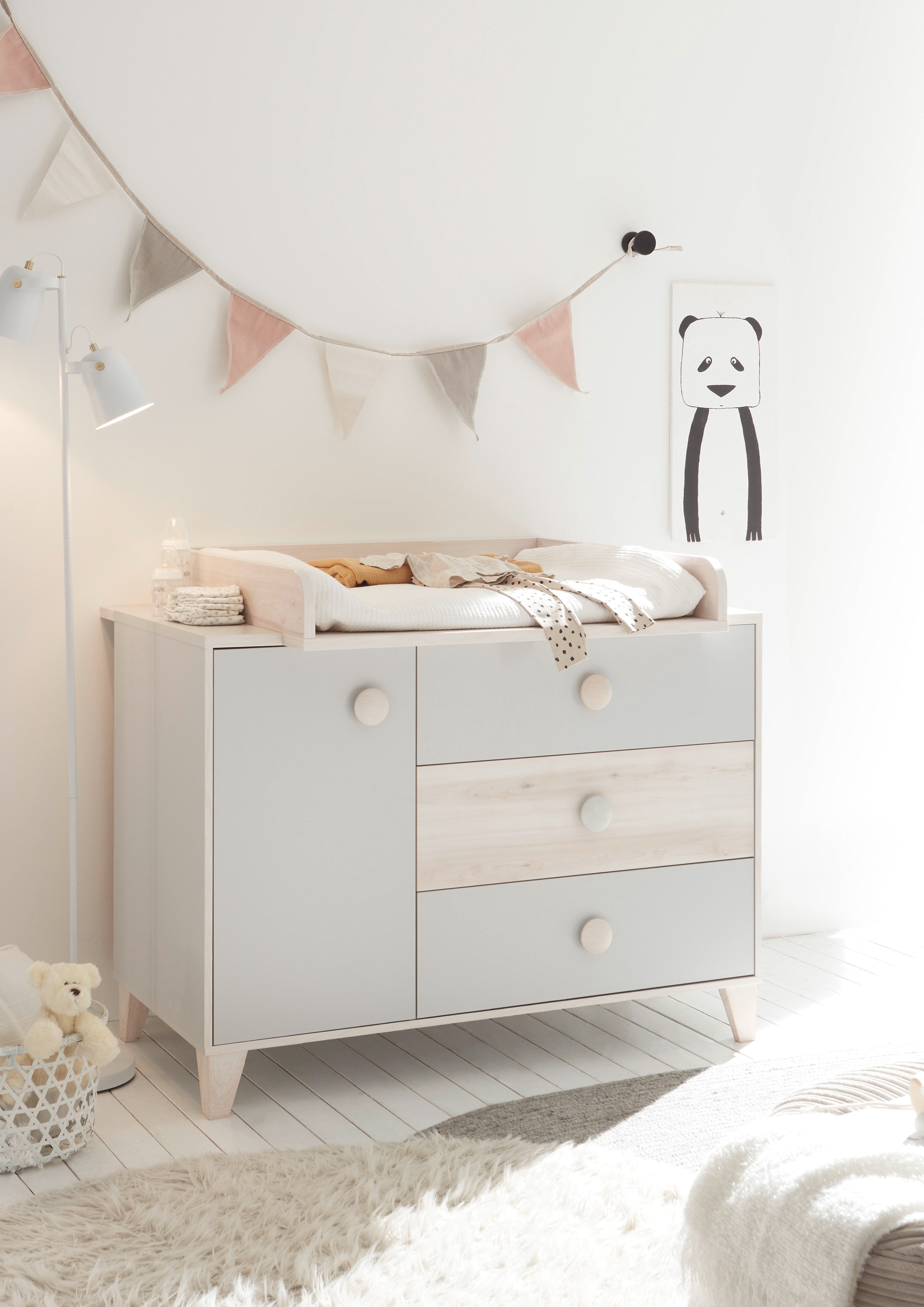Wickelkommode FIEN grau/ braun