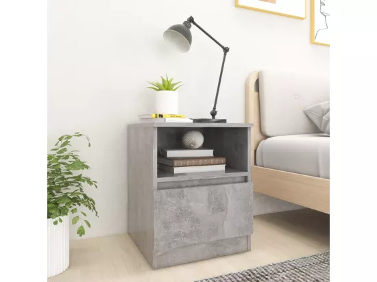 Tables de chevet 2 pcs Gris béton 40x40x50 cm Aggloméré