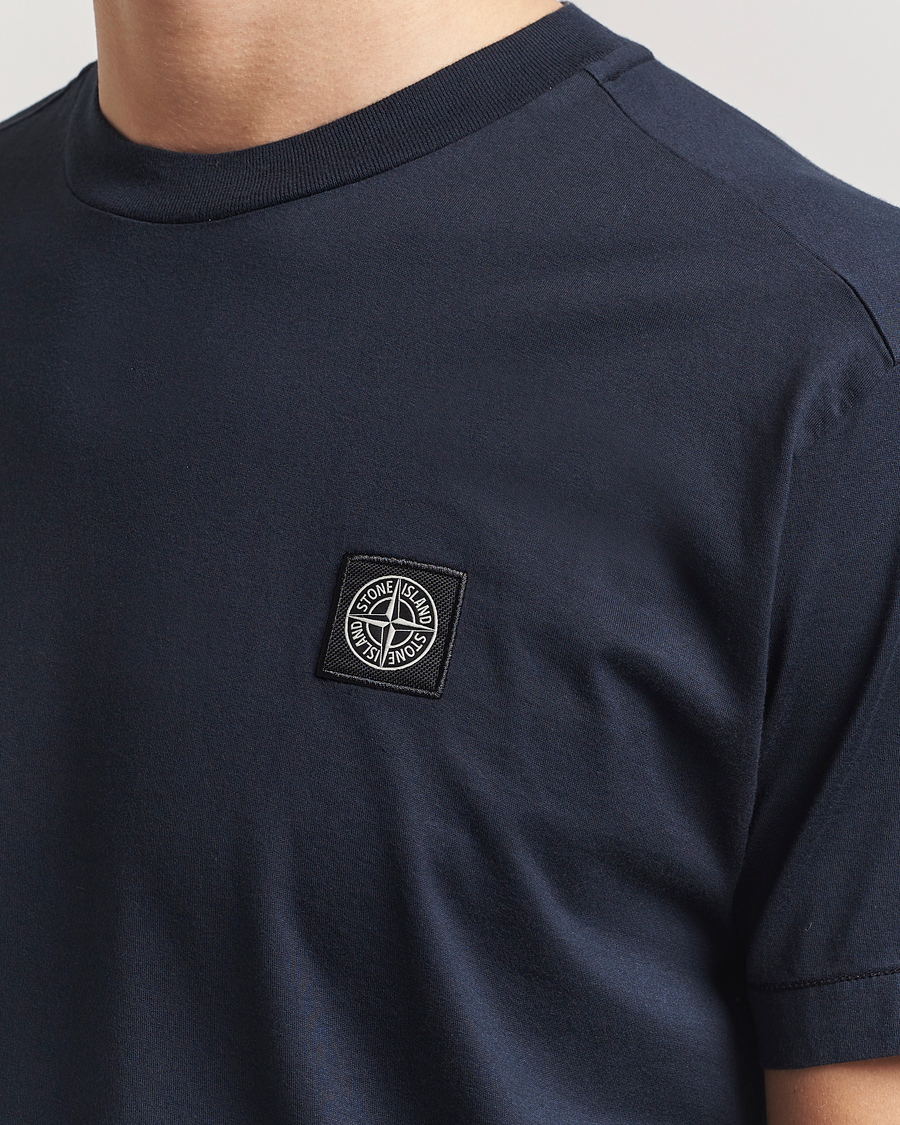 Stone Island Garment Dyed Cotton Jersey T-Shirt Navy Blue