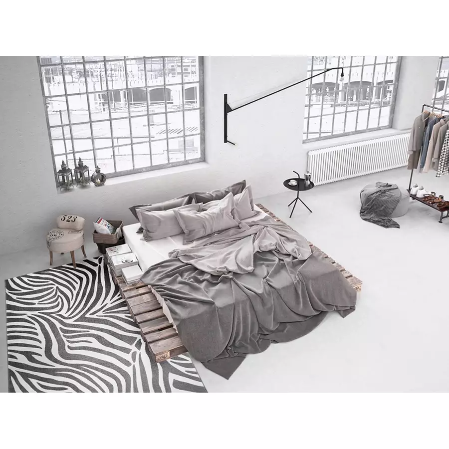 Wecon home Kurzflorteppich Zebra graucreme
