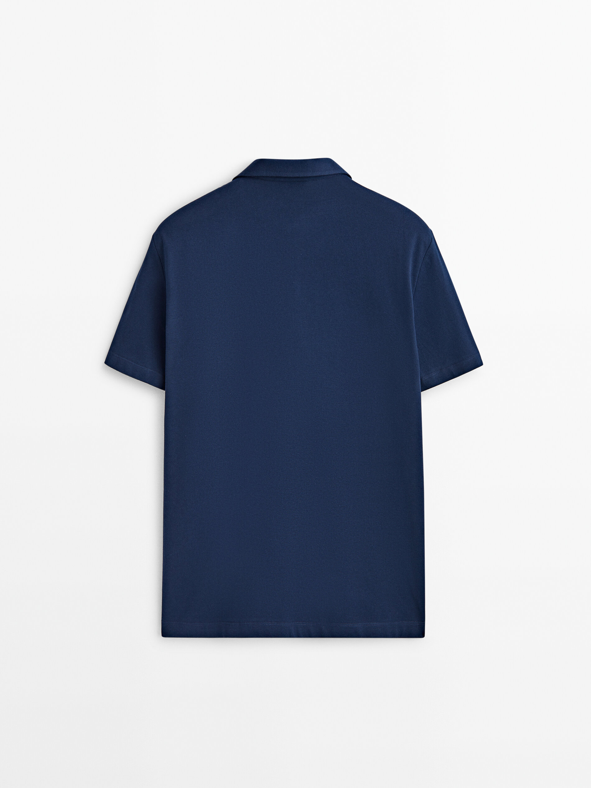 Camisa polo xadrez de algodão - AZUL MARINHO
