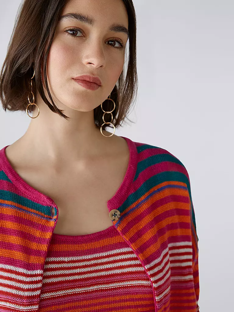 OUÍ Leinen Strickjacke bunt