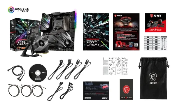 [OUTLET] - MSI PRESTIGE X570 CREATION - Bundkort - udvidet ATX - Socket AM4 - AMD X570 Chipset - USB-C Gen2, USB 3.2 Gen 1, USB 3.2 Gen 2 - Bluetooth, 10 Gigabit LAN, Gigabit LAN, Wi-Fi - HD Audio (8-kanaler)