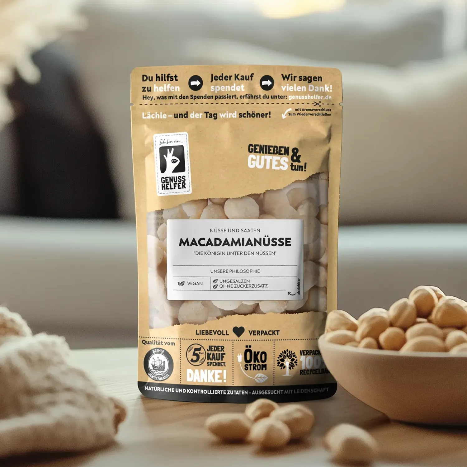 Macadamianüsse, ungesalzen