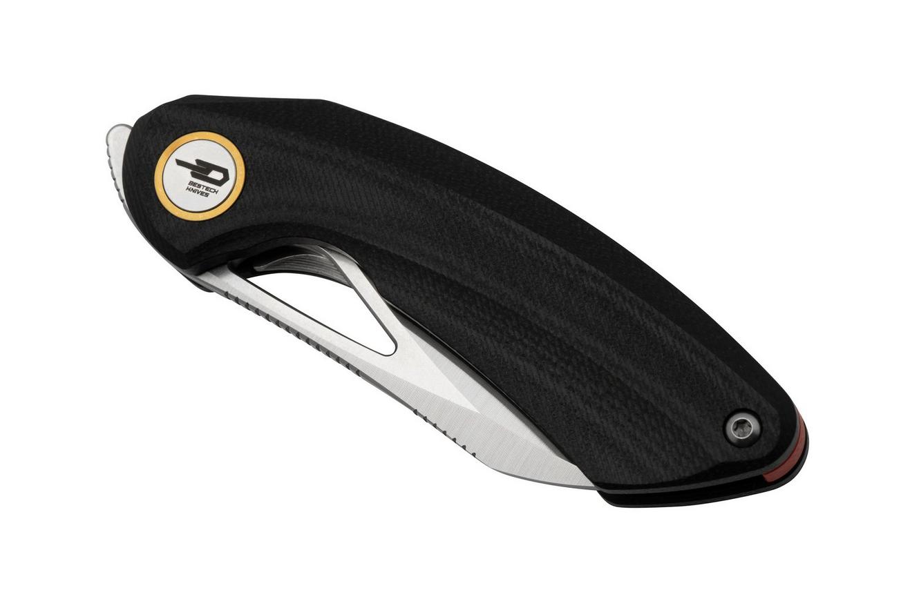 Bestech Bihai Stonewashed Satin, Black G10 BG53A-1 zakmes, Ostap Hel design