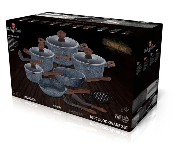 [OUTLET] - Berlinger Haus Lumarko 18 Piece Cookware Set. Berlinger Haus Bh-6198 Forest Line