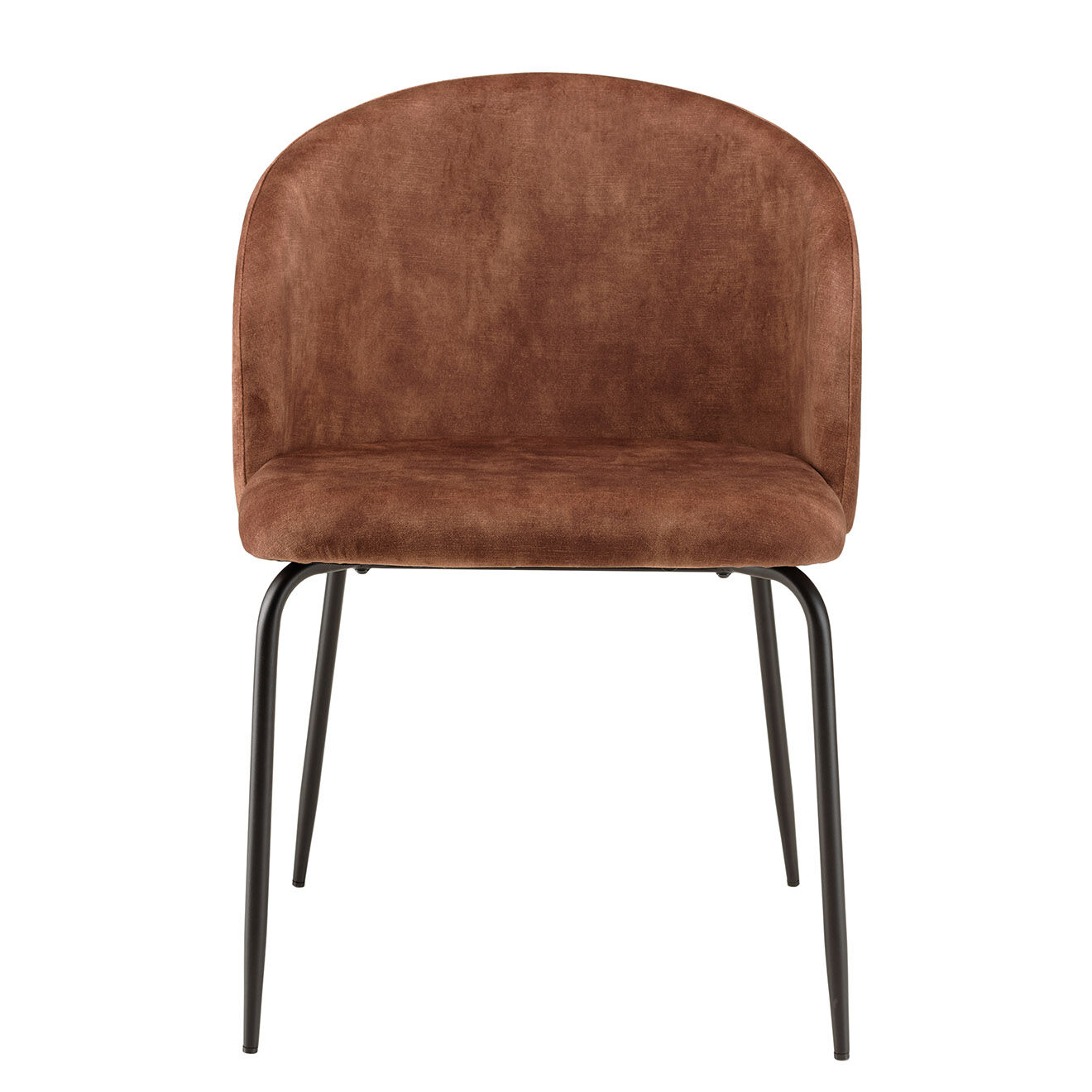 Macabane 2 Chaises en Velours Tom acajou - 55x57x80 cm