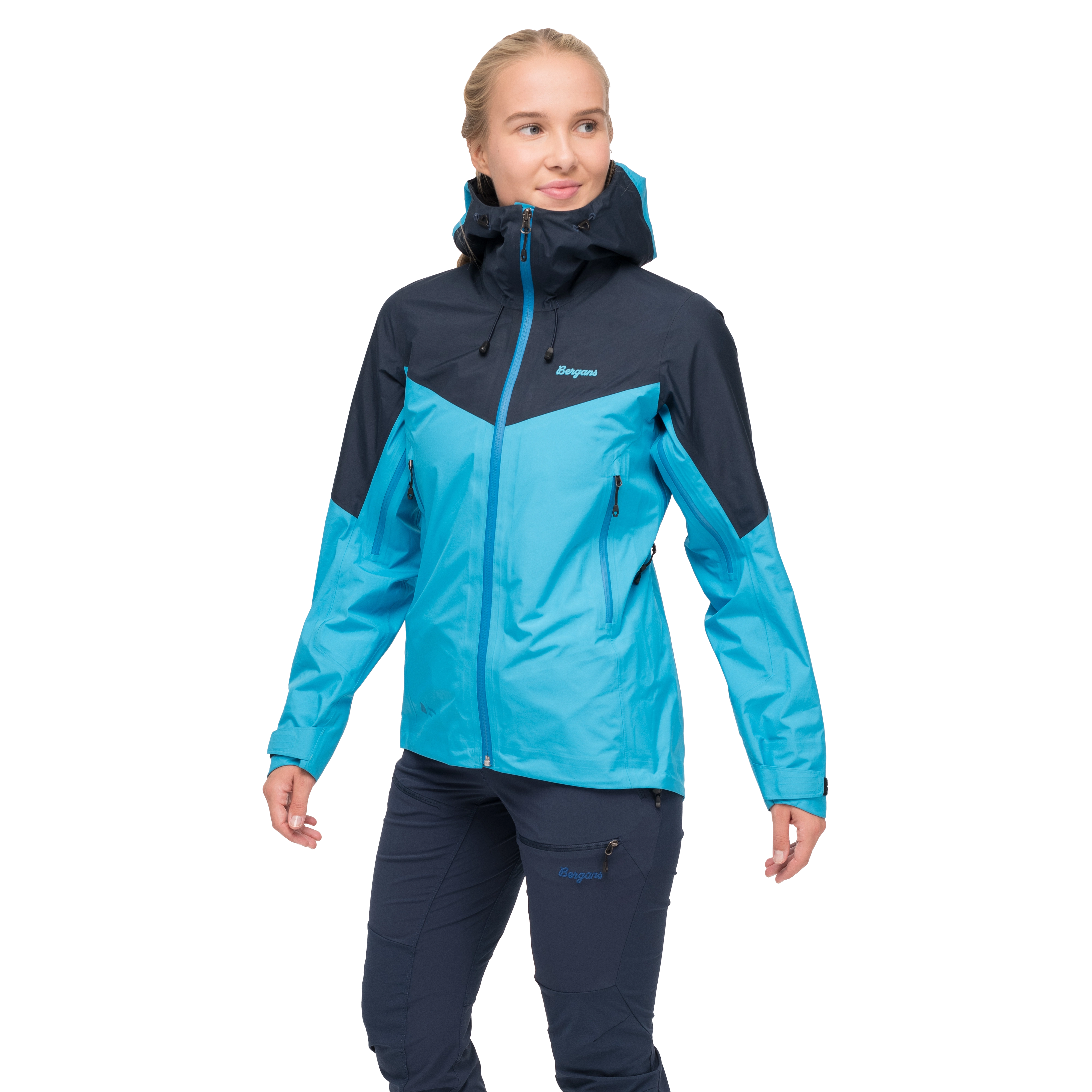 Rabot Light 3L Shell Jacket Women Aqua Lagoon / Navy Blue