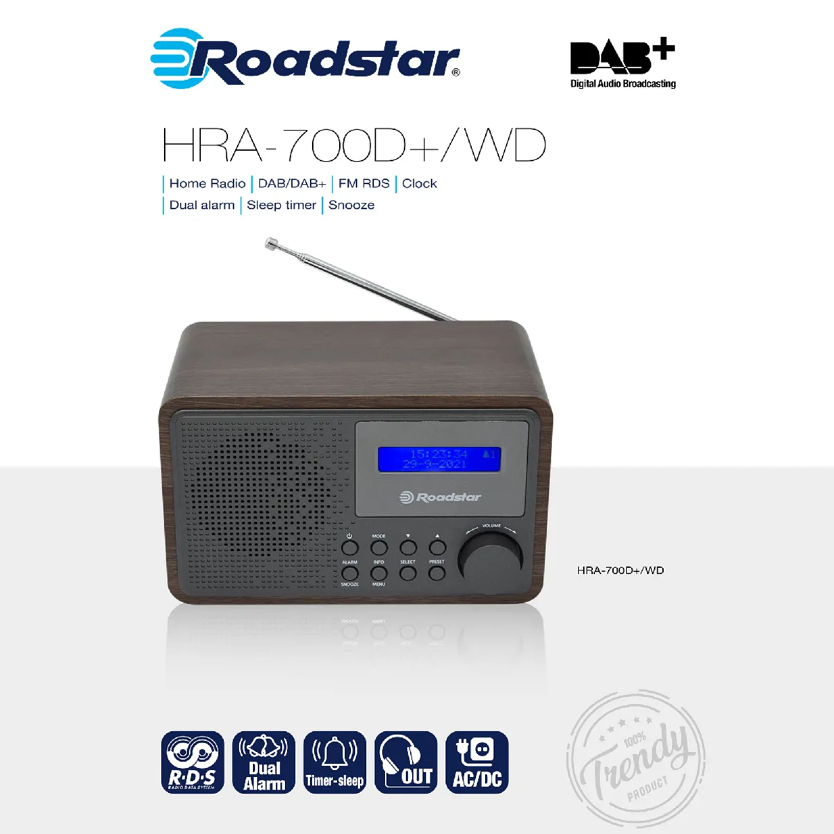 Roadstar HRA-700D+ - Bois