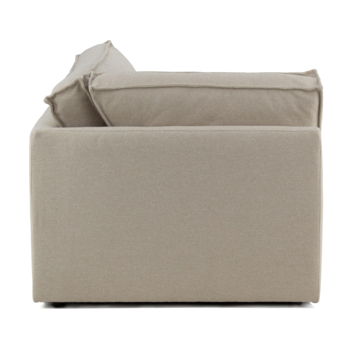 KARWEI modulaire bank James eindstuk hoek lang rechts grof geweven beige polyester