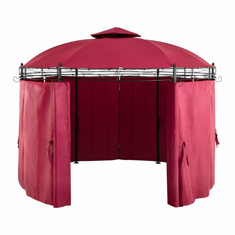 Pergola pavillon barnum tonnelle tente abri gazebo de jardin terrasse beige rouge - 3,5 m - 180 g/m²